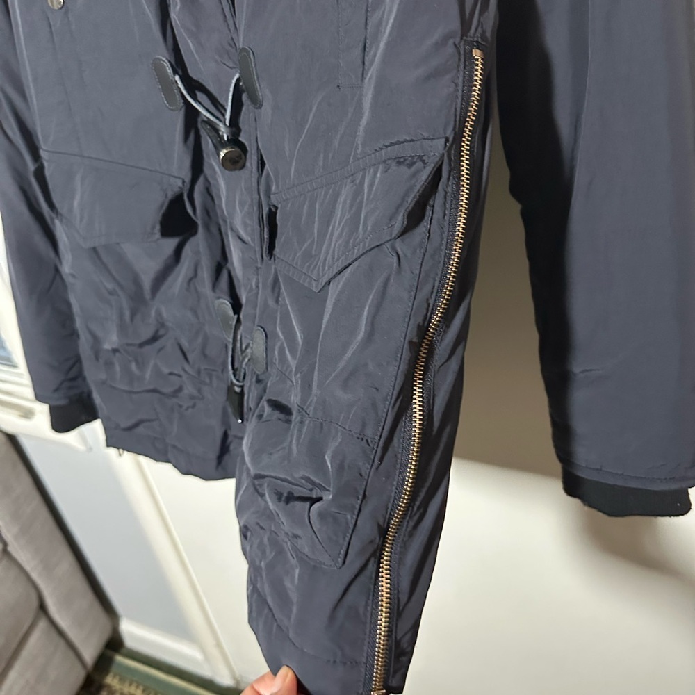 Zara Black Toggle Jacket with Fur Collar - Picture 6 of 10